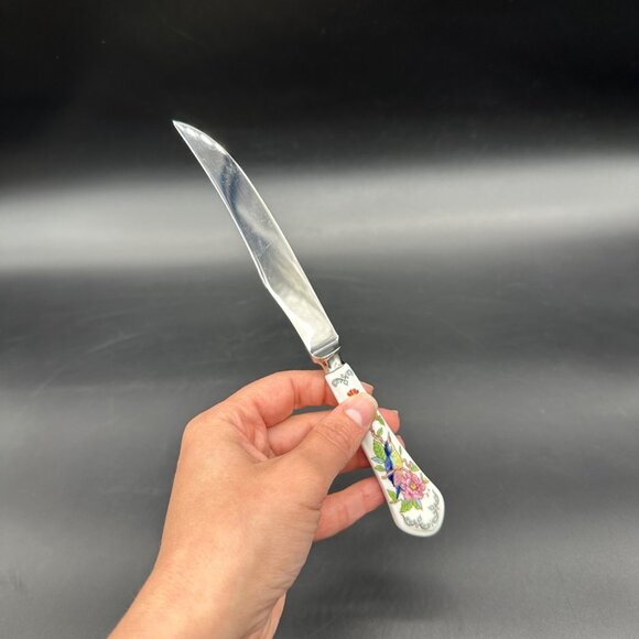 Vintage Aynsley Pembroke Fine Bone China Stainless Steel Steak Knives Bird - Picture 6 of 10